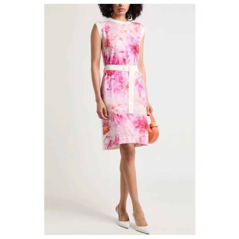 Escada Damida Floral Pink Sleeveless Dress